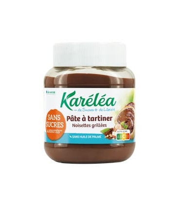 Karéléa Pâte à tartiner chocolat noisette sans sucre ajoute 400g معجون الشوكولاتة والبندق كاريليا بدون سكر مضاف