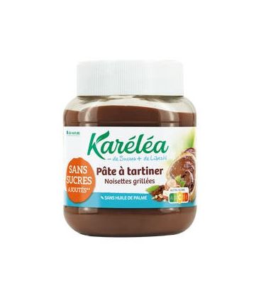 Karéléa Pâte à tartiner chocolat noisette sans sucre ajoute 400g معجون الشوكولاتة والبندق كاريليا بدون سكر مضاف