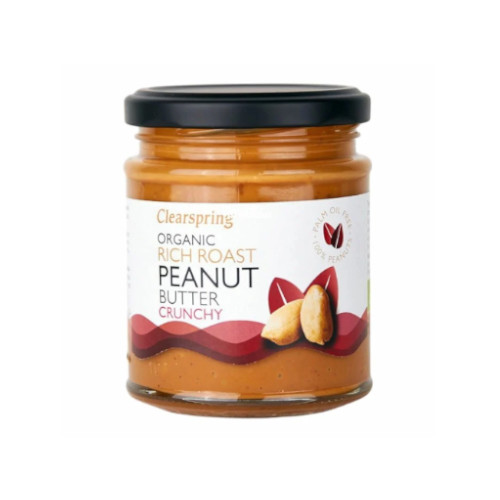 Clearspring Beurre de cacahuète toasté crunchy 170g كليرسبرينغ زبدة الفول السوداني المحمص المقرمشة