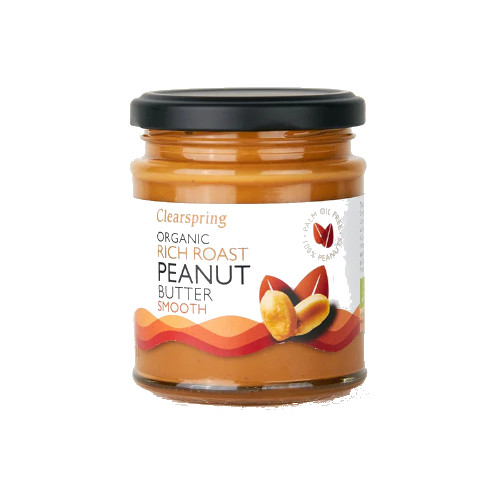 Clearspring Beurre de cacahuète toasté smooth 170g كليرسبرينغ زبدة الفول السوداني المحمص الناعمة
