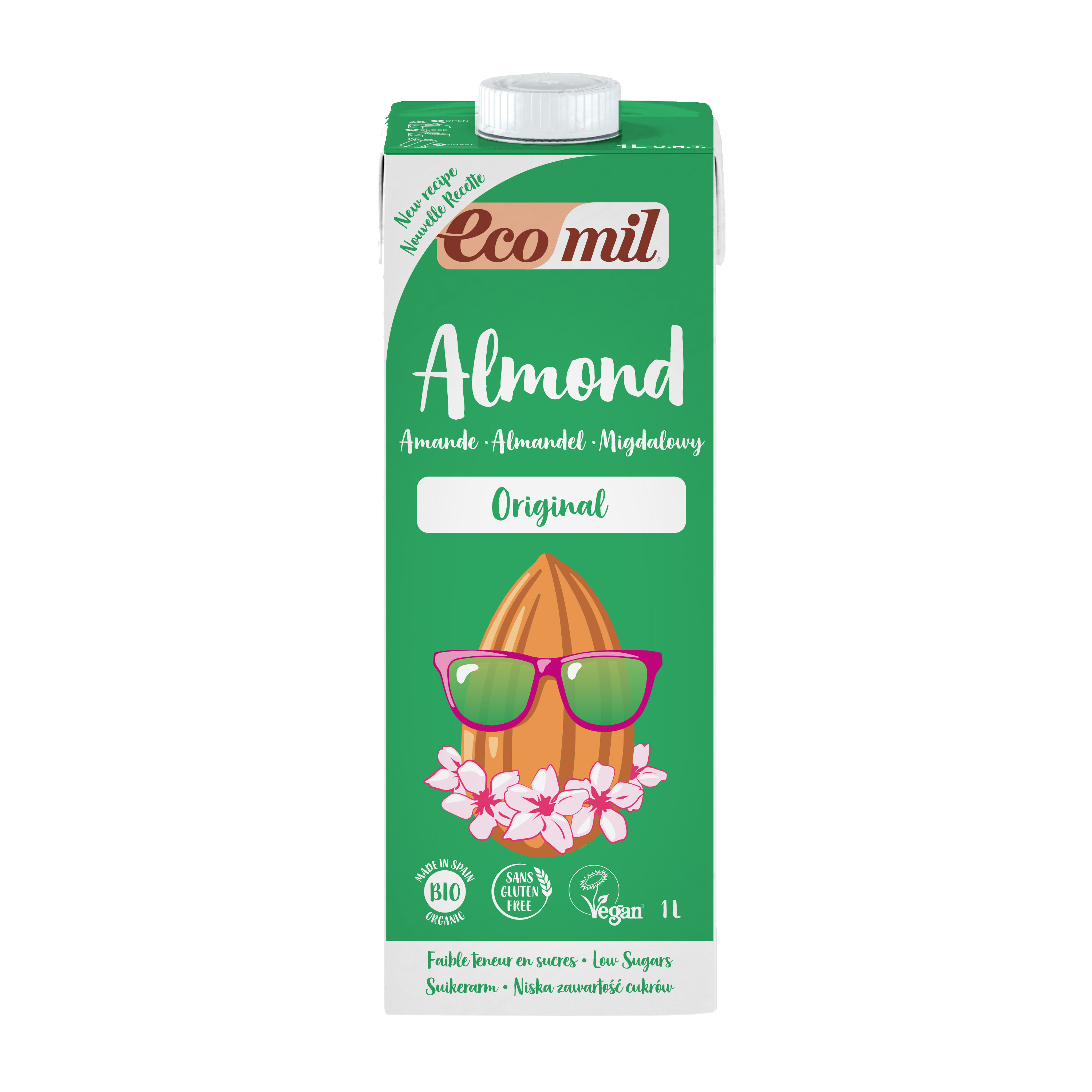 Ecomil Lait BIO Amande Agave 1L  مشروب اللوز بنكهة الأغاف إيكميل