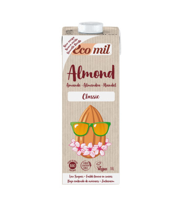 Ecomil Boisson Amande Classic Sucre de Canne 1L  مشروب اللوز الكلاسيكي بسكر القصب إيكميل