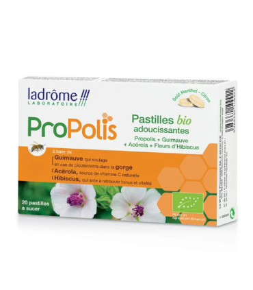 Ladrôme Pastilles Propolis Adoucissantes 20 comprimés  حبوب مص البروبوليس المهدئة