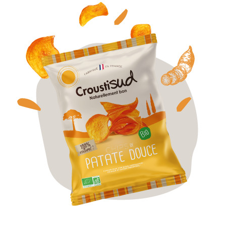 Croustisud Chips Pétales Patate Douce Bio 70g رقائق البطاطا الحلوة