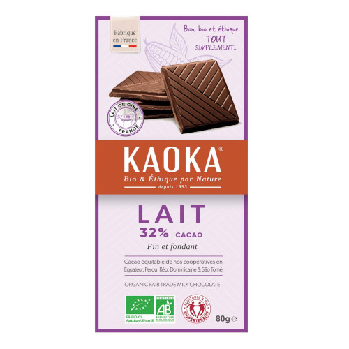 Kaoka Simply Milk 32% Cacao 80g شوكولاتة بالحليب