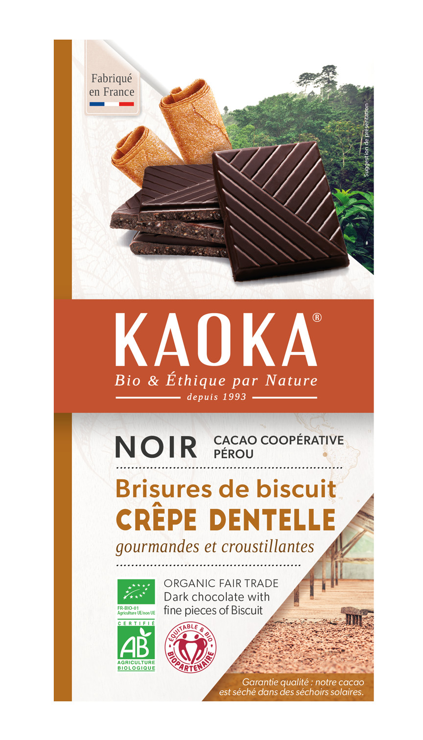 Kaoka Chocolat Crepe Dentelle 100g شوكولاتة مع رقائق الكريب