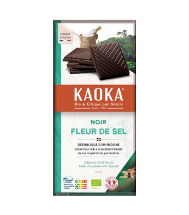 Kaoka Noir Fleur de Sel 100g شوكولاتة داكنة بالملح البحري