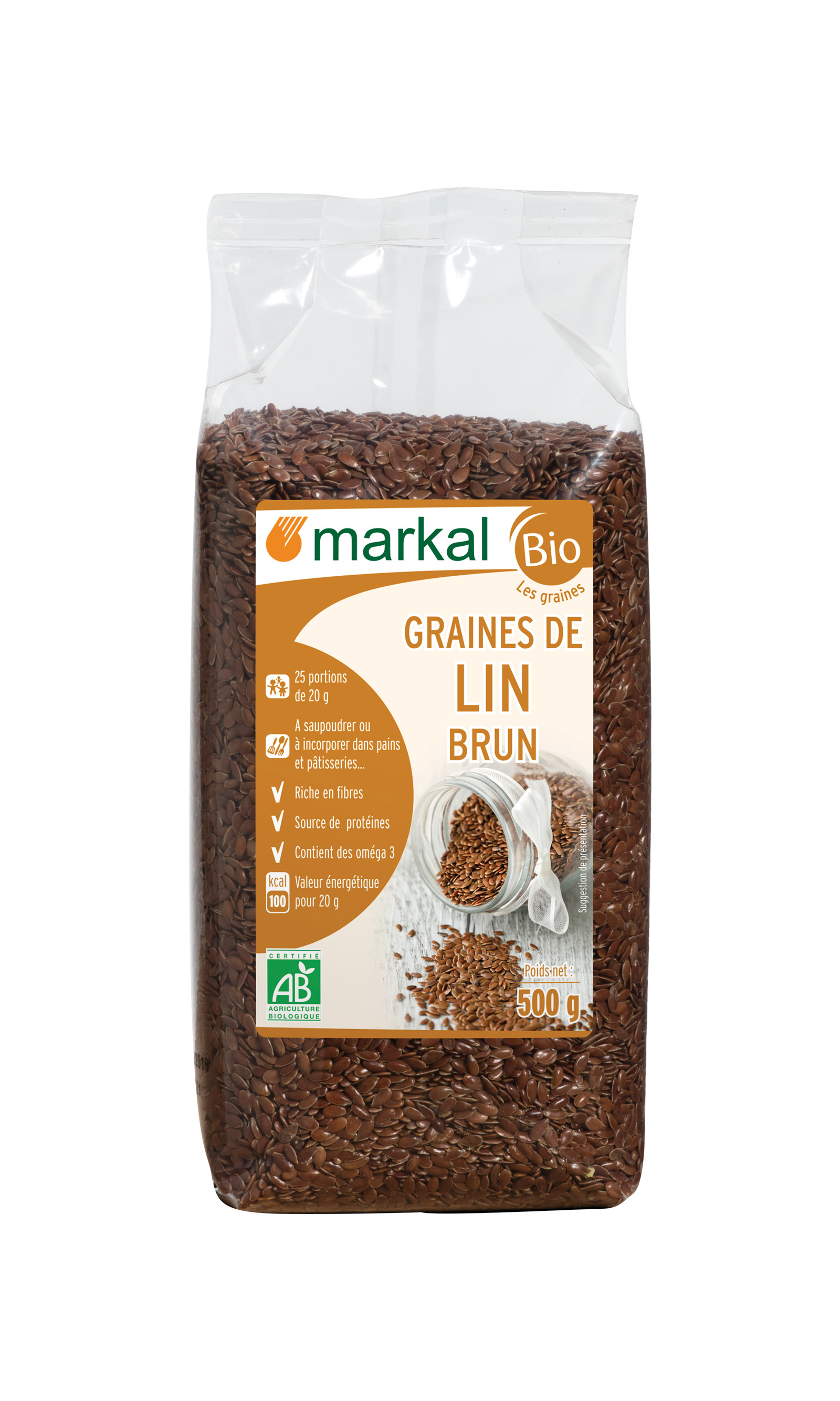Markal Graines de Lin Brun 500G  بذور الكتان البني