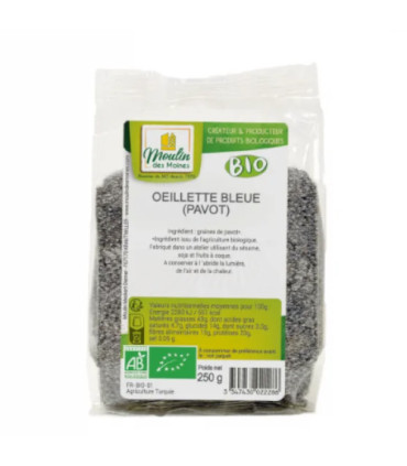 Moulin des Moines Graines de Pavot Bleu 250G  بذور الخشخاش الأزرق