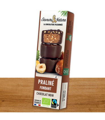 Saveurs & Nature Bouchées Praliné Noisette Chocolat 70% 45G  قطع البندق المحشو بالبراين مع الشوكولاتة