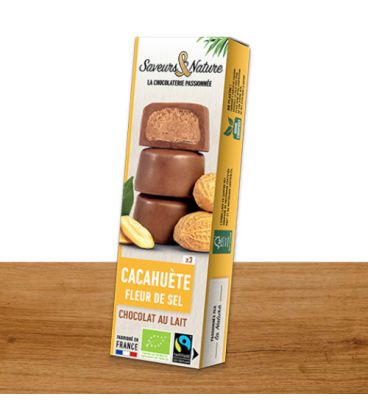 Saveurs & Nature Bouchées Pâte d Amande Chocolat Noir 45G  قطع معجون اللوز مع الشوكولاتة السوداء