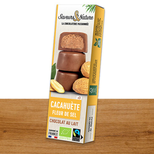 Saveurs & Nature Bouchées Pâte d Amande Chocolat Noir 45G  قطع معجون اللوز مع الشوكولاتة السوداء