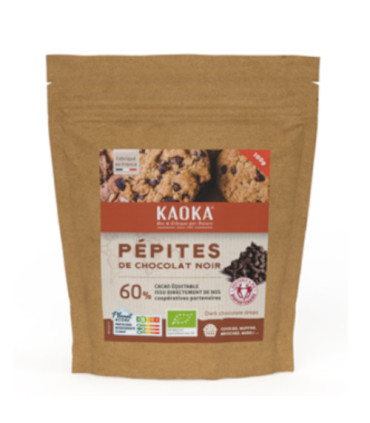 Kaoka Pepites De Chocolat Noir 60 Pourcent Cacao Sachet 100g رقائق الشوكولاتة السوداء