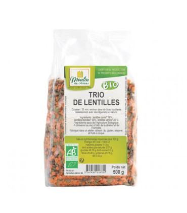 Moulin Des Moines Trio De Lentilles 500g مزيج العدس الثلاثي