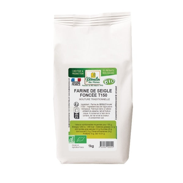 Moulin Des Moines Farine Bio de Seigle foncé 1kg طحين شعير داكن