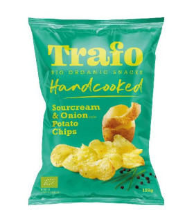 Trafo Chips de Pomme de Terre Bio Sourcream & Oignon 125g رقائق البطاطس بالكريمة الحامضة والبصل