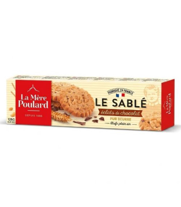 Sablés Éclats de Chocolat Boîte 125g La Mère Poulard سابليه قطع شوكولاتة علبة لا ميير بولار
