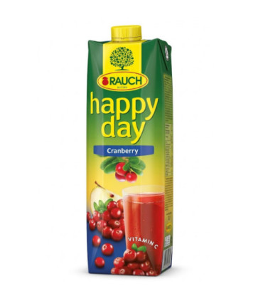 Jus de Cranberry Happy Day 1 Litre  Rauch  عصير التوت البري هابي داي
