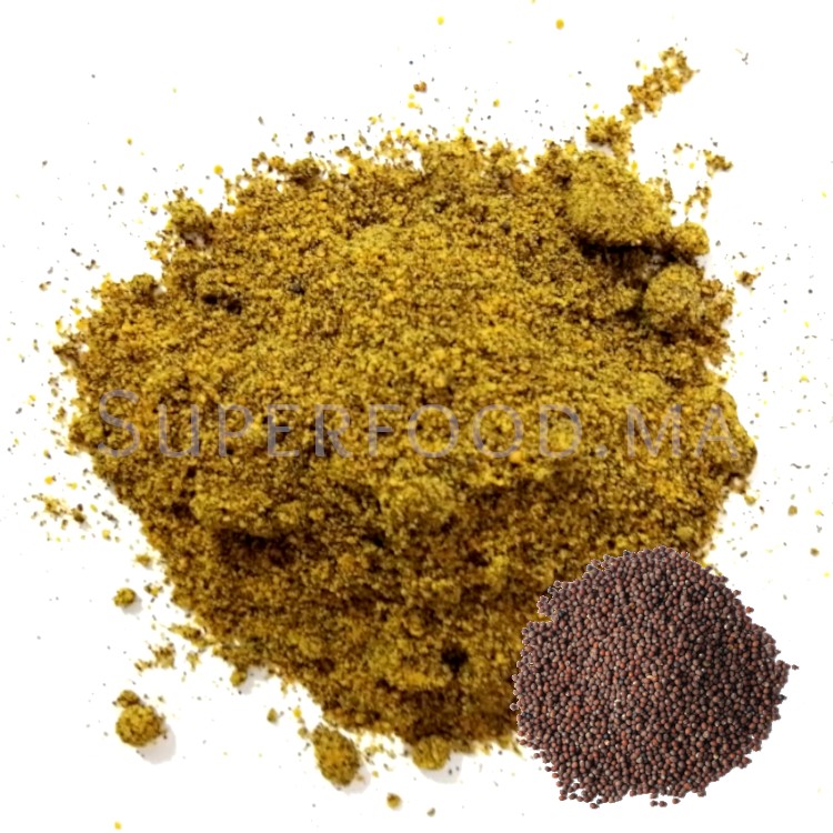 Poudre de Graines de Moutarde Brune بذور الخردل البني المطحون