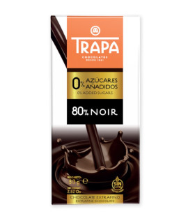 Chocolat Noir 80 % ou lait TRAPA Sans Sucre   شوكولاتة سوداء او حليب بدون سكر