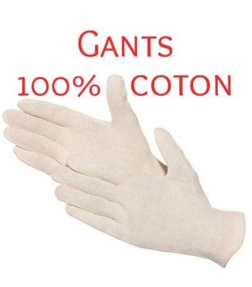 Gants 100% coton ambidextres Made in Germany قفازات %100 قطنية
