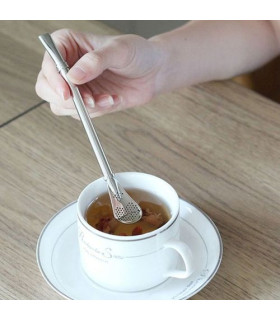 Cuilère paille en inox pour tisane et thé au Maroc