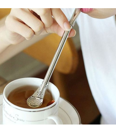 Cuilère paille en inox pour tisane et thé au Maroc