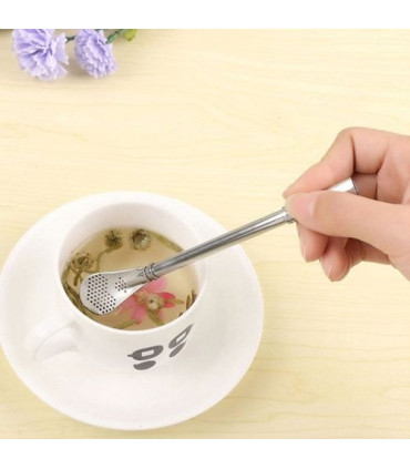 Cuilère paille en inox pour tisane et thé au Maroc