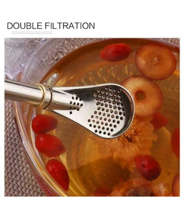 Cuilère paille en inox pour tisane et thé au Maroc