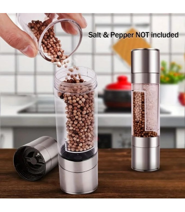 Moulin à poivre, sel rose himalaya, épices en inox 2en1 Maroc مطحنة الفلفل الاسود من الفولاذ